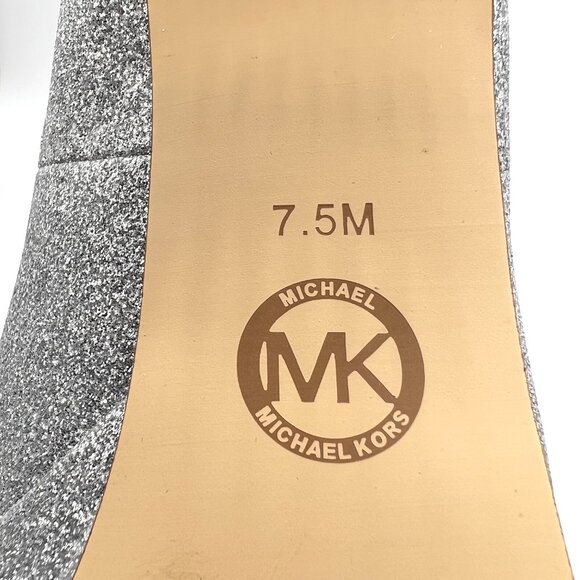 Michael Michael Kors 7.5M Chantal Silver Platforms Pumps Heels Shoes - Picture 13 of 15